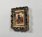 Miniature Vintage Black Cat Halloween Framed Print 1 12 Scale Witch House