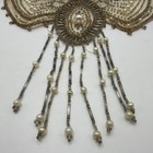 Antique Victorian Edwardian Beaded Bodice Or Neck Ornament Pearl Fringe