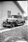 Black   White Negative   Snapshot 1929 Nice Car Next To House In Driveway