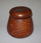 Old Antique Vtg 19th C 1850s Beautiful Burl Sugar Bowl W  Cover Great Treen Jar