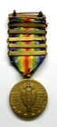 Vintage Ww I Victory Medal Also 5 Battle Bars Champagne-marne