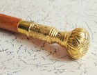 Nautical Vintage Long Knob Handle Brass Designer Wooden Walking Stick Cane Style