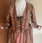 Xl  Outlander  Colonial  Rev War  100  Cotton Polonaise   Over Dress  Gown Nwot