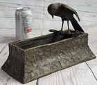 Handmade Bronze Sculpture Statue Special Patina Collectible Vase Planter Deco Nr