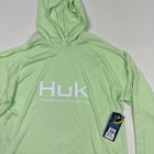 Huk Pursuit Mens Performance Hoodie Fishing Spf 30 Long Sleeve Lime Green Small