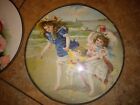 2 Victorian Chimney Flue Covers Boy Kneeling With Girl 9 1 2   Diameter  3 Girls