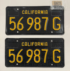 1963 California Commercial Truck License Plates Dmv Clear  Nos 1968 Validation