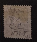 Barbados Scott 10 Used Stamp  Fancy Cancel  One Penny Green T23581