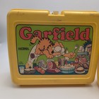Vintage Garfield Lunch Box 1978 Yellow Plastic With Thermos Jim Davis