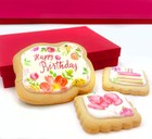 Happy Birthday Cookies Gift Basket For 3 Count  pack Of 1   Floral 