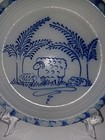 Vintage 1993 Eldreth Salt Glazed Pottery Lamb sheep 11  Pie Plate Bakeware