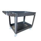 Plastic Utility Cart  45-1 2  L X 25-1 2  W With Handle 2 Shelves  550lb Cap