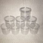 Uline S-12754 Clear Round Wide-mouth 12 Oz Plastic Jars Only - 8 Count - New