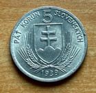 Slovakia 1939 Nickel 5 Korun Unc