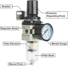 1 4 Inch Air Compressor Filter Regulator Combo  Water Oil Separator With Pres   