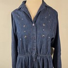 Vintage 1970 s H Bar C California Ranchwear Women   s Denim Dress 16 Cowgirl Studs