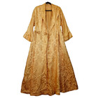 1940s Vintage Dynasty Robe M Geisha Chinese Golden Damask Dressing Gown Dragon