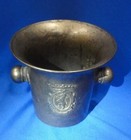 Antique  1920   s French Solid Brass Apothecary Mortar  Lion Coat Of Arms