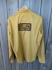 Vintage Chain Stitch Shirt 60s 70s Uniform Workwear Unitog Patches Large Yellow