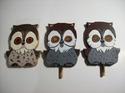 Lot Of  3  Vintage Owls Wood Folk Art Lawn Art Yard Art Garden Decor