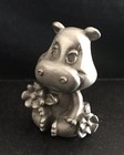  Pewter Hippopotamus Hippo Baby Highly Detailed Silver Metal Figurine U