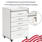 Dental 5 Drawers Medical Trolley Cart Acrylic Mobile Wooden Cabinet Rolling Cart