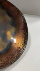 Vintage Mid-century Enamel On Copper Bowl 7 5    Abstract Red Black Gold Mcm