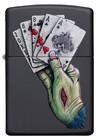 Zippo Dead Mans Hand Design Black Matte Windproof Pocket Lighter  218-078374