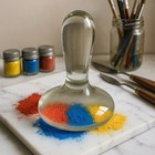 Vintage Solid Glass Artist   s Paint Muller 7    Tall 5    Base Pigment Grinding Tool