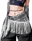 Women s Glitter Sequins Belly Dance Hip Scarf With Tassel Fringe Sequins