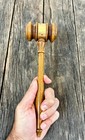 Vintage Wooden Gavel - 10 1 2  Hardwood Gavel - 1960 s Large Collectible Judge