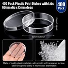 Kigley 400 Pcs Petri Dishes With Lids Bulk Sterile Plastic  60mm X 15mm