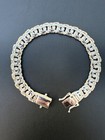 Real 925 Sterling Silver Handmade 9mm Bismark Garibaldi Chino Bracelet Mens
