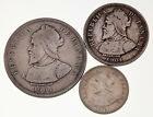 Lot Of 3 1904 Panama Coins  25  10  And 5 Centesimos  In Vf To Xf Condition