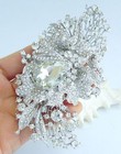 4 53  Wedding Clear Austrian Crystal Pendant Teardrop Flower Brooch Pin 04797c1