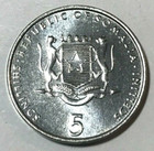 2002 Somalia 5 Shillings Coin Elephant Animal Africa Wildlife