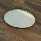 Vintage Mcm Oval Mirror Tray Perfume Vanity Dresser Gold Filigree