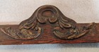 Antique Victorian Oak Crest Pediment W  Applied Carving 16 1 2  X 3  High