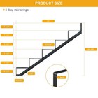 Steel Stair Riser 5 Step Stair Stringer For Deck Height 43in powder Coated Black