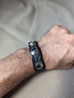 Vintage 1980s Tooled Leather Bracelet Snap Button Punk Goth Belt Hot Topic