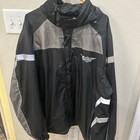 Harley Davidson Men s Xl Black gray Motorcycle Reflective Rain Jacket Msrp  125
