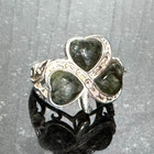Vintage Irish Shamrock Ring Sterling Silver 925 Connemara Marble Sw Size 7