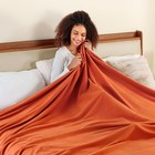 90x108 Inch Amberglow Orange Microfleece King Size Bed Blanket Plush Soft