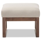 Yashiya Mid - Century Retro Modern Light Fabric Upholstered Ottoman Stool -
