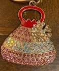 Set Of 2 Rhinestone Handbag-shaped Keychain Bag Charms