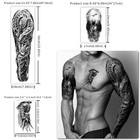 46 Sheets Full Arm Skull Temporary Tattoos For Men Half Arm Shoulder Angel Ta   