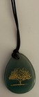 Witchy Green Aventurine Pendant With Brass Tree Of Life Inlay 