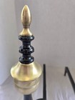 Vintage Black Cast Iron   Brass Andirons Fire Dogs Federal Style  Very Nice 