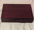 Compact Wood Flatware silverware Storage Chest Box Anti-tarnish Clean Red-brown