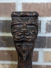 Pair Antique Carved Wood Griffin Columns Gothic Beasts Architectural Salvage